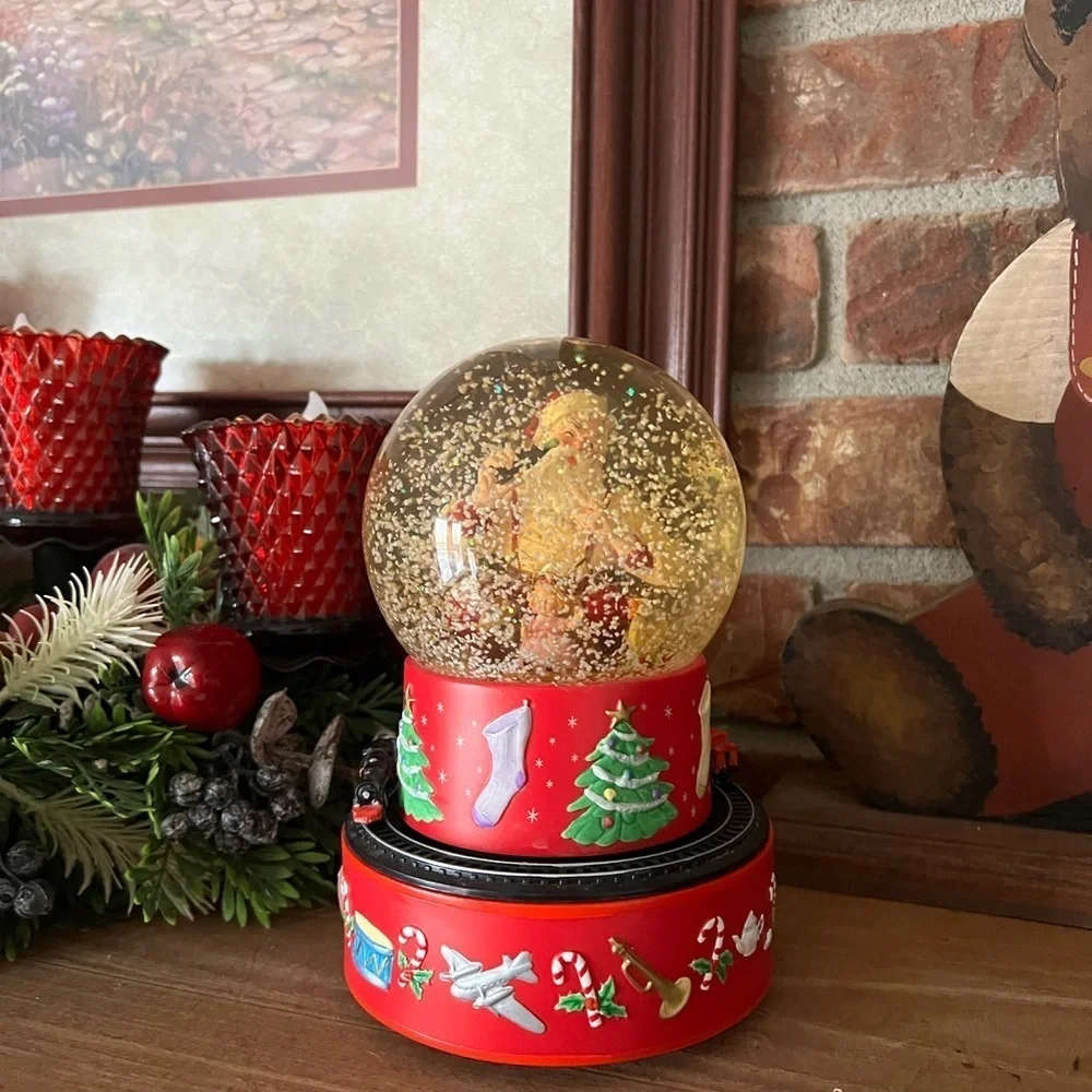Rare Vintage 1971 Coca-Cola Santa Clause Moving Train Christmas Snow Globe
